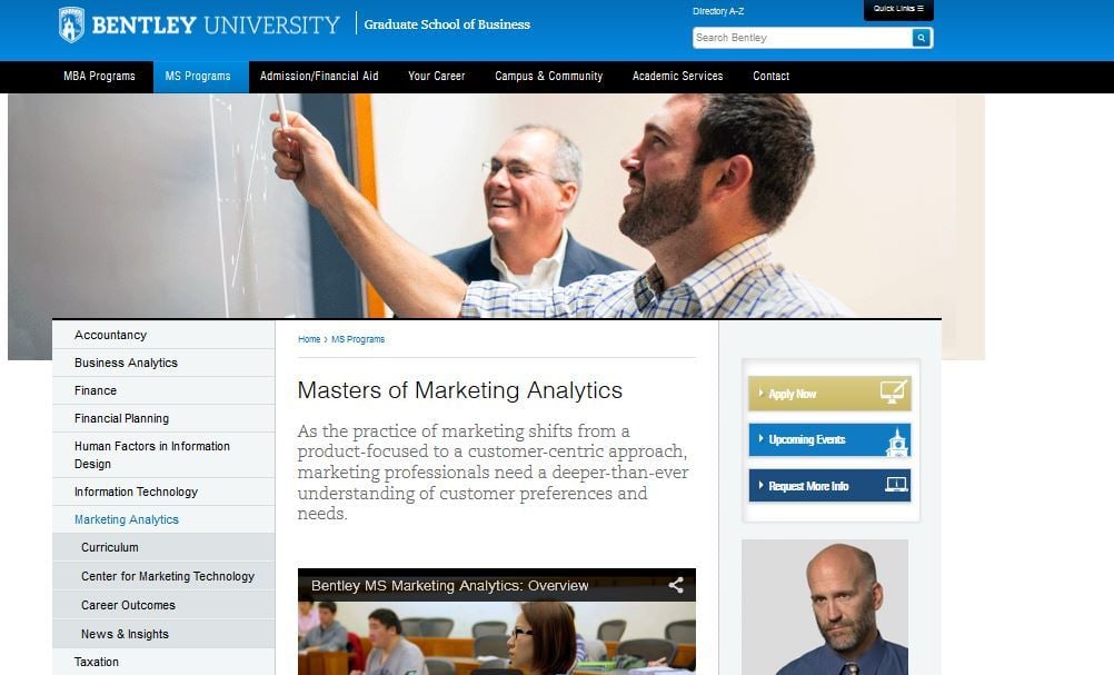 Bentley University, Master of Science Marketing Analytics