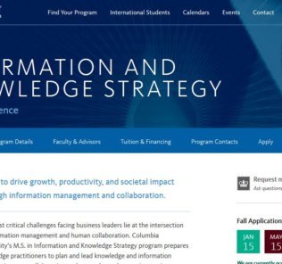 Columbia University, Master of Science Information and Knowledge Strategy