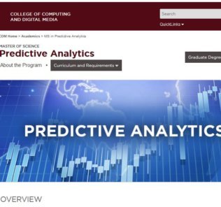 DePaul University, Master of Science in Predictive Analytics