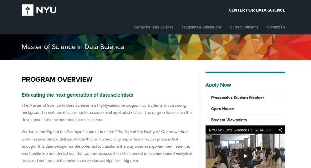 New York University, MS Data Science