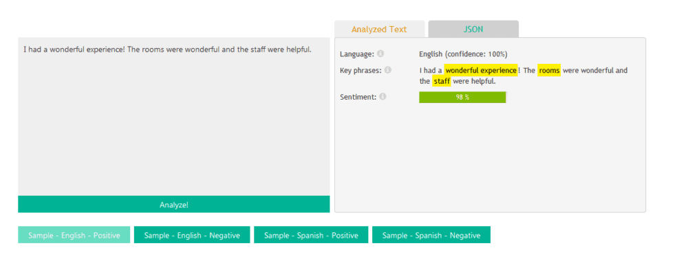explain the text analytics techniques used in microsoft azure