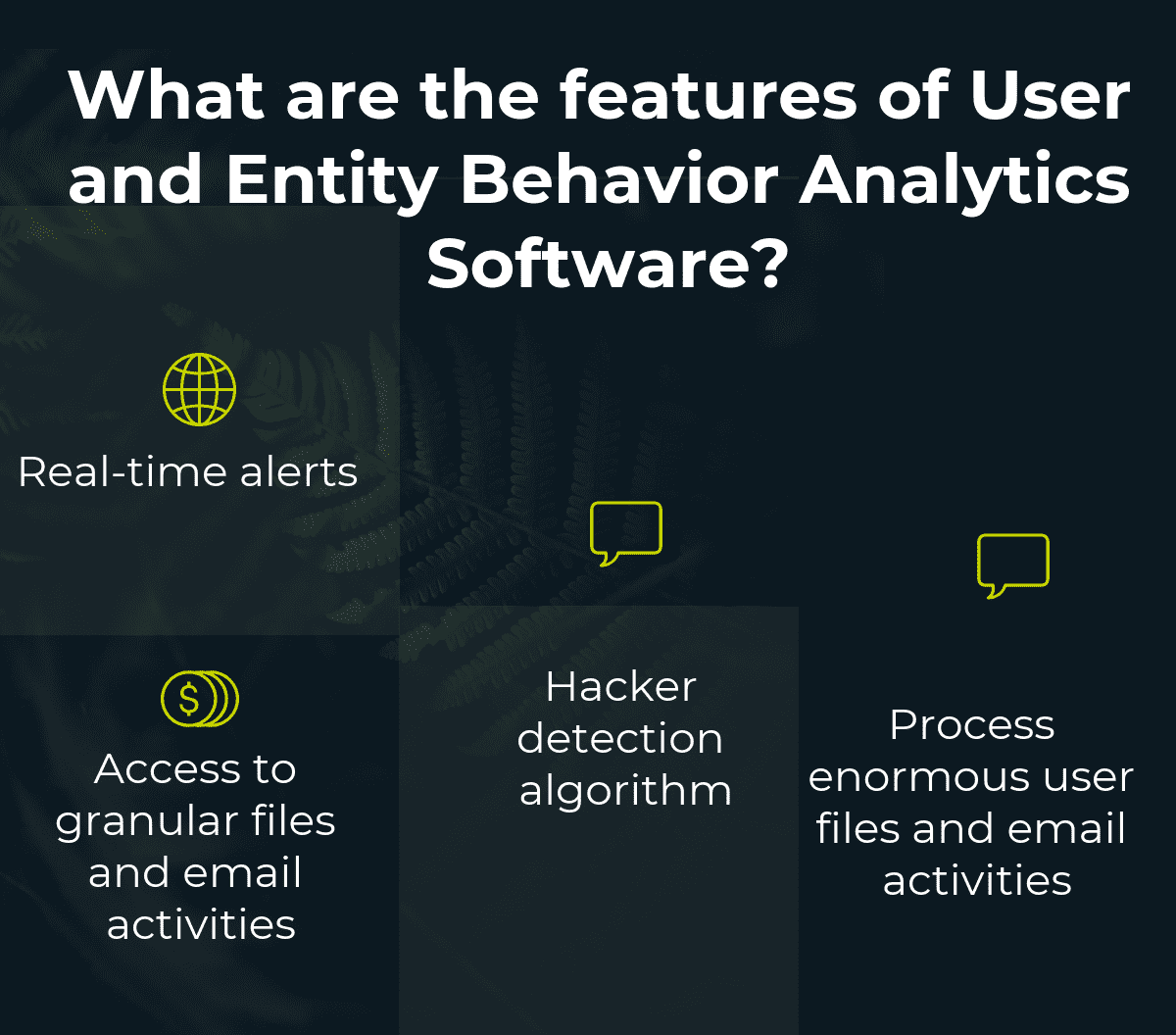 What are the features of User and Entity Behavior Analytics Software?