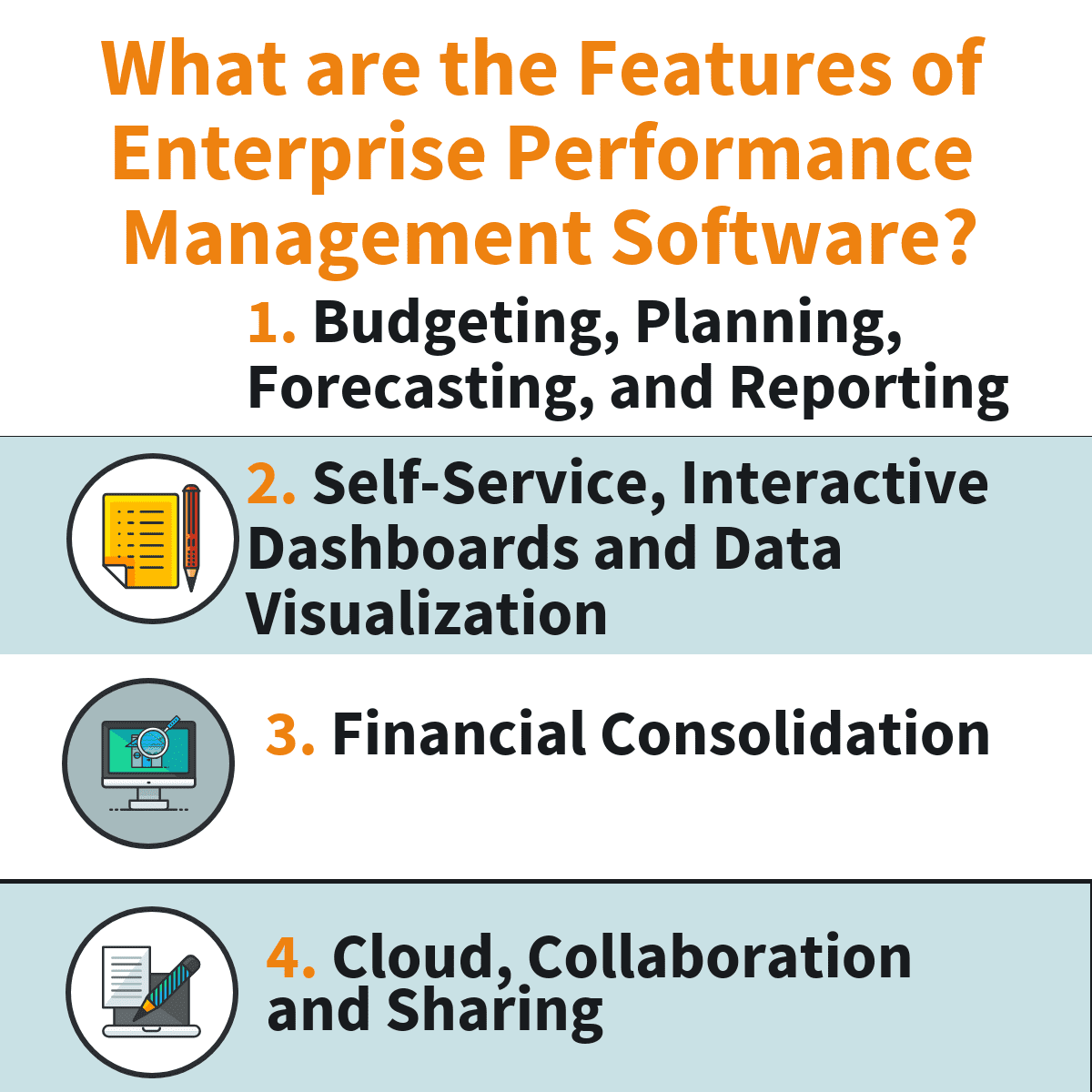 What are the features of Enterprise Performance Management Software?