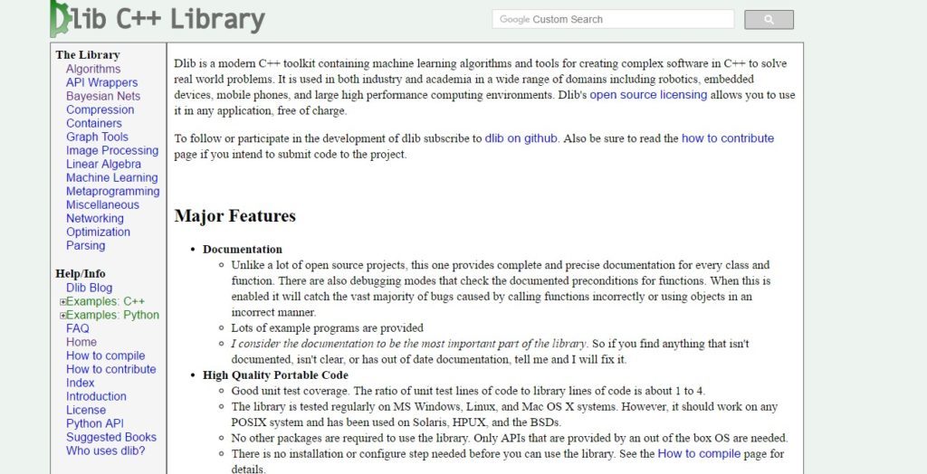 Dlib machine hot sale learning