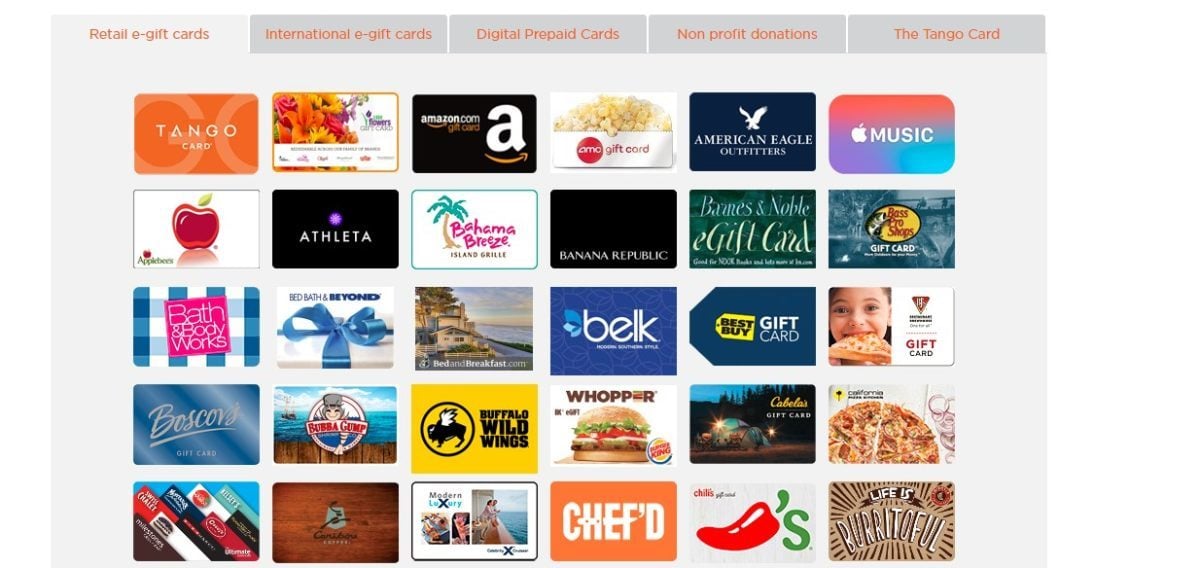 appyReward - Gift Cards - Prepaid Cards - Tango Card - with