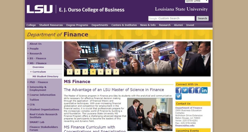 Louisiana State University, MS in Finance in 2024 - Reviews 
