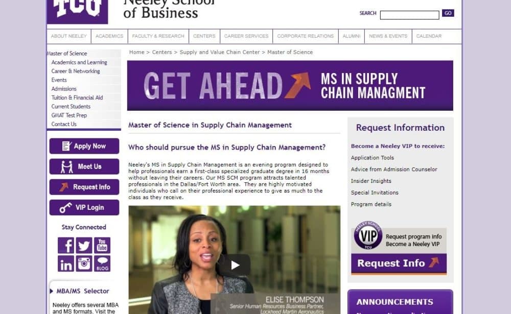 Texas Christian University, Master of Science in Supply Chain Management in 2024 Reviews Texas Christian University, Master of Science in Supply Chain Management in 2024 Reviews