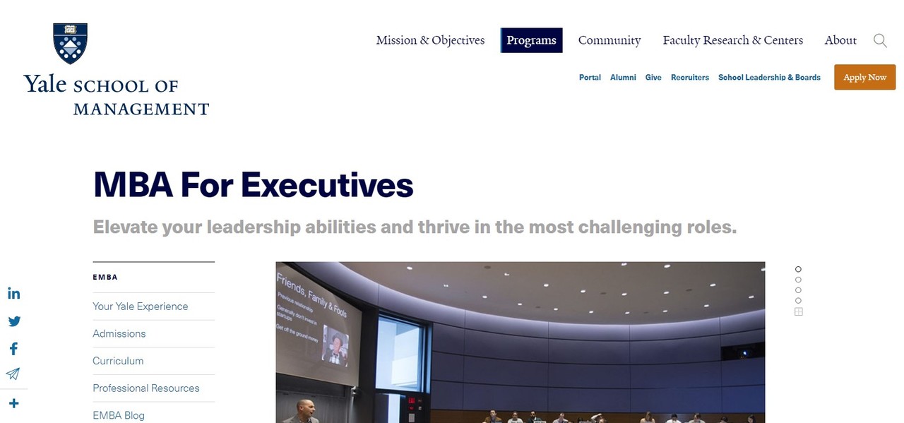 Yale University, School of Management, Executive MBA in 2022 Reviews