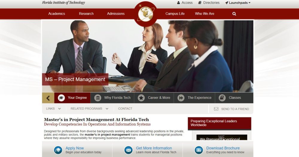 master of science in project management florida institute of technology