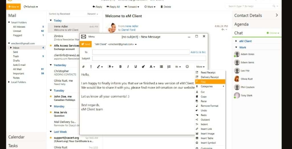 what features are in em client free what features are in em client free