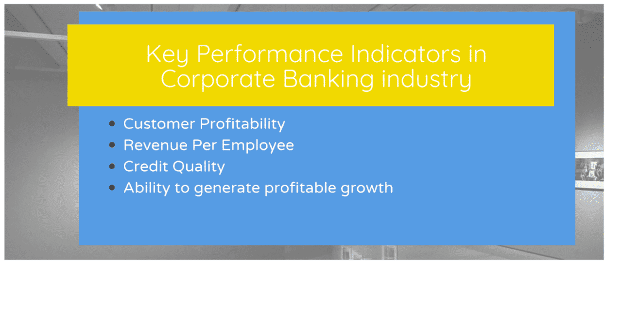 What are the Key Performance Indicators in Corporate Banking industry
